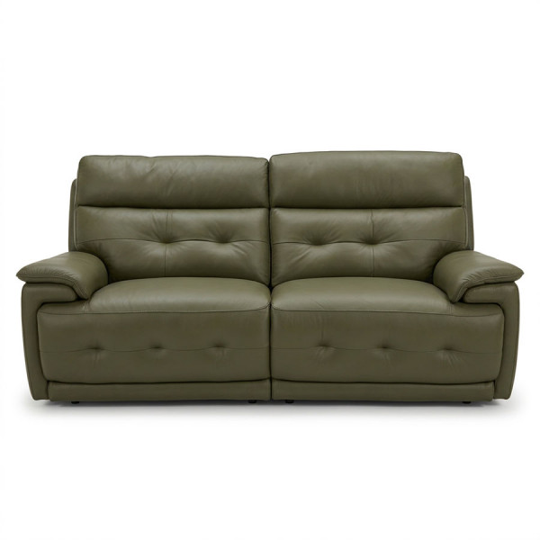 Melbourne 3 Seater Electric Leather Olive